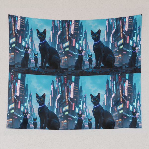 Item preview, Cats Urban Fantasy Warriors Creatures Neon Landscapes Art designed and sold by ART ATTACK ZONE.