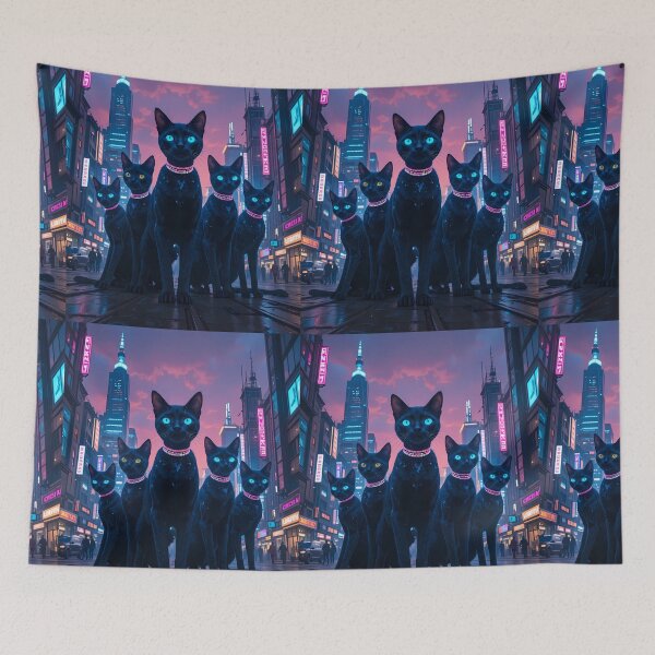 Item preview, Blue Urban Fantasy Warriors Creatures Neon Landscapes Art designed and sold by ART ATTACK ZONE.