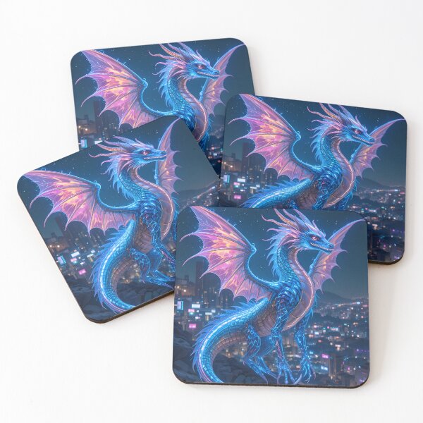 Item preview, Dragon Urban Fantasy Warriors Creatures Neon Landscapes Art designed and sold by ART ATTACK ZONE.