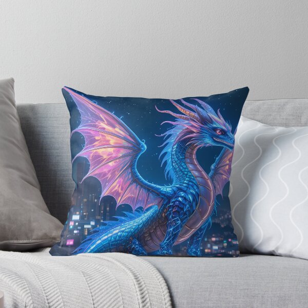 Item preview, Dragon Urban Fantasy Warriors Creatures Neon Landscapes Art designed and sold by ART ATTACK ZONE.