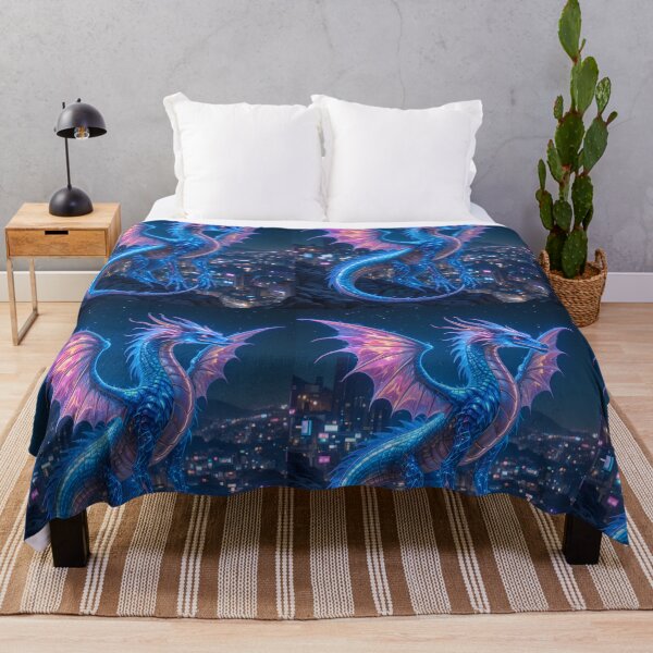 Item preview, Dragon Urban Fantasy Warriors Creatures Neon Landscapes Art designed and sold by ART ATTACK ZONE.
