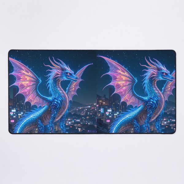 Item preview, Dragon Urban Fantasy Warriors Creatures Neon Landscapes Art designed and sold by ART ATTACK ZONE.