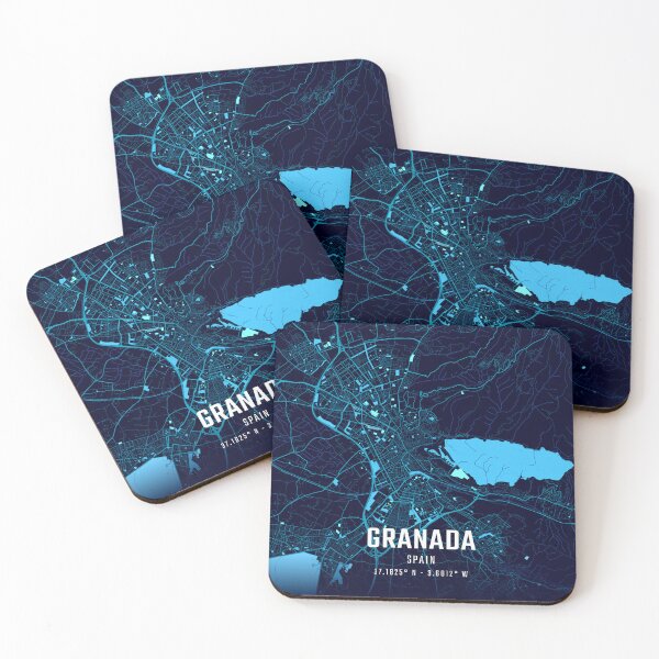 Item preview, Granada Midnight City Map designed and sold by HomeLivingCo.