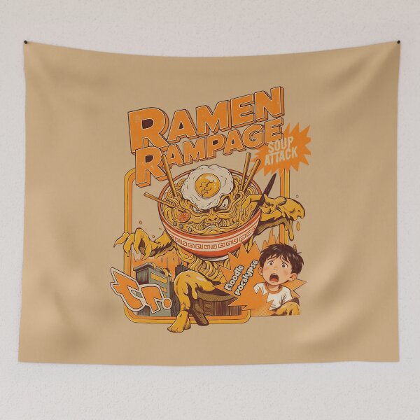 Item preview, Ramen Rampage Retro Monster Attack - Noodle Pocalypse! designed and sold by AwesomeBeyondLimits.