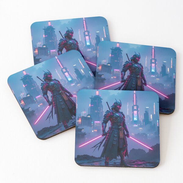 Item preview, Samurai Urban Fantasy Warriors Creatures Neon Landscapes Art designed and sold by ART ATTACK ZONE.