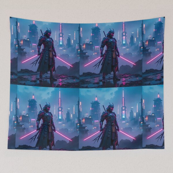 Item preview, Samurai Urban Fantasy Warriors Creatures Neon Landscapes Art designed and sold by ART ATTACK ZONE.