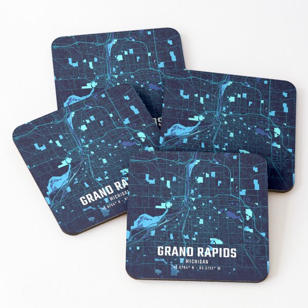 Item preview, Grand Rapids Midnight City Map designed and sold by HomeLivingCo.