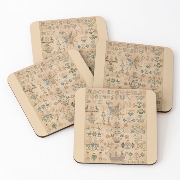 Artikelvorschau, Antikes Stickmuster, Schiff von 1819 entworfen und verkauft von collageDP.
