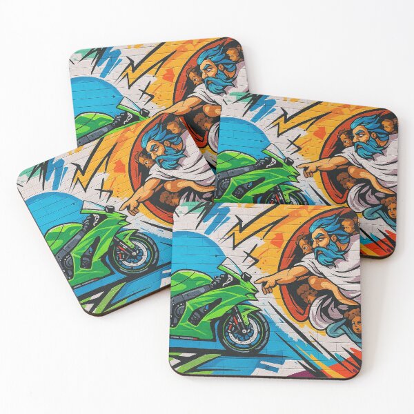Item preview, Divine Speed – God and the Green Motorcycle Street Art designed and sold by InkSplash77.