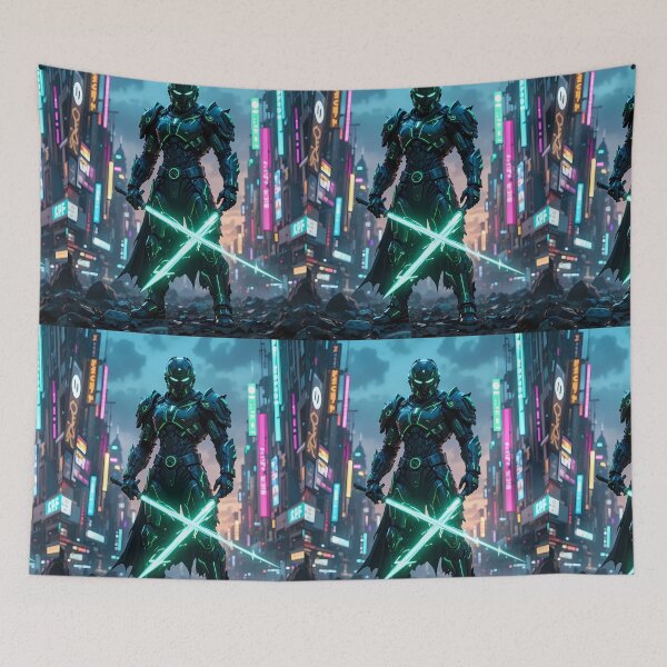 Item preview, China Urban Fantasy Warriors Creatures Neon Landscapes Art designed and sold by ART ATTACK ZONE.