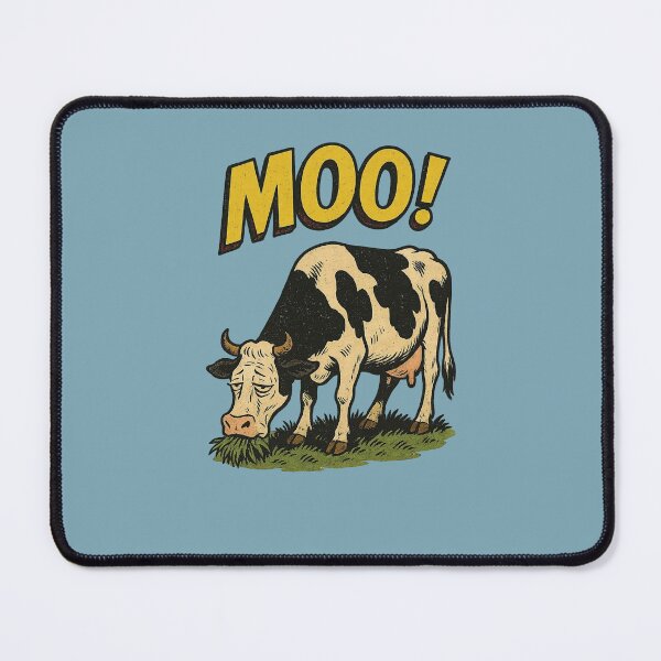 Item preview, Retro Grazing Cow “MOO!” – Vintage Farm Animal Comic Design designed and sold by The Devil's Bargain.