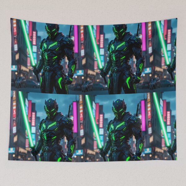 Item preview, World Urban Fantasy Warriors Creatures Neon Landscapes Art designed and sold by ART ATTACK ZONE.