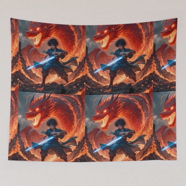 Item preview, Fire Urban Fantasy Warriors Creatures Neon Landscapes Art designed and sold by ART ATTACK ZONE.