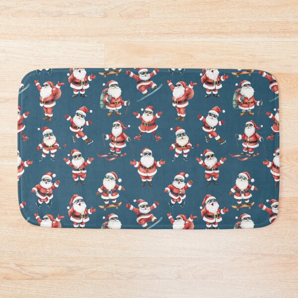 Item preview, Winter Holiday Goofy Santa Pattern | Blue Background designed and sold by UnhingedBird.