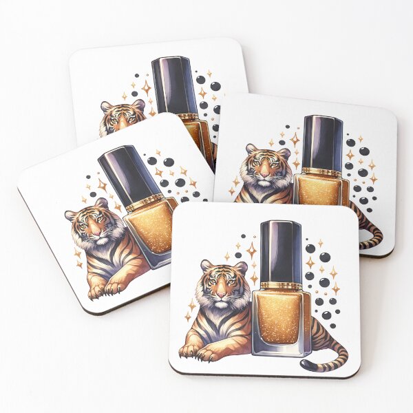 Item preview, Cute Tiger Nail Polish Art designed and sold by Printable-Cutie.