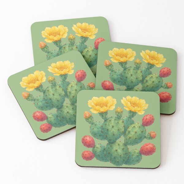 Item preview, A Blooming Prickly Pear Cactus in Watercolor designed and sold by IraBum.
