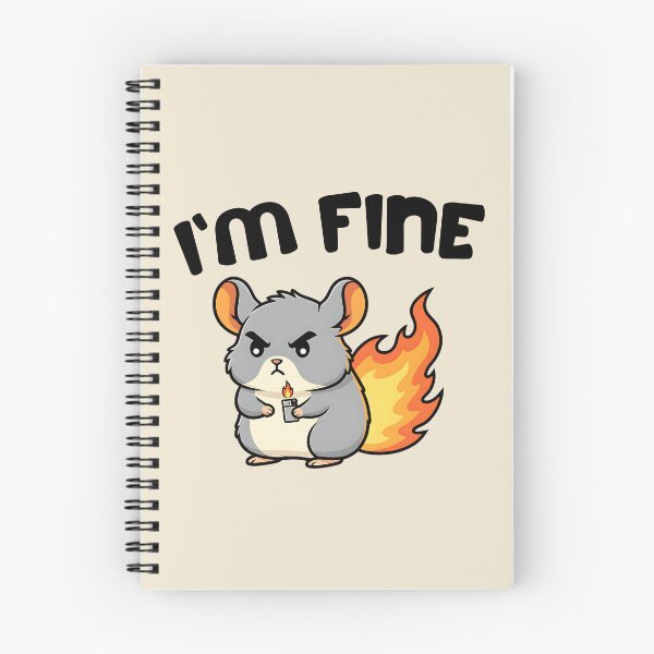 Item preview, Angry Chinchilla on Fire "I'm Fine" Funny Sarcasm designed and sold by AwesomeBeyondLimits.
