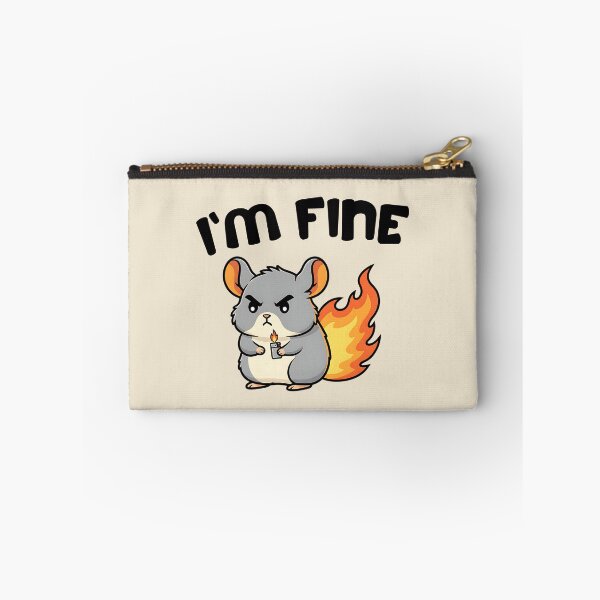 Item preview, Angry Chinchilla on Fire "I'm Fine" Funny Sarcasm designed and sold by AwesomeBeyondLimits.