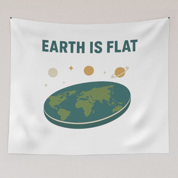 Item preview, Earth Is Flat – Retro Conspiracy Theory Minimalist Design designed and sold by allisAlie.