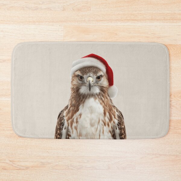 Item preview, Christmas Hawk with Santa Hat designed and sold by LazyOwlStore.