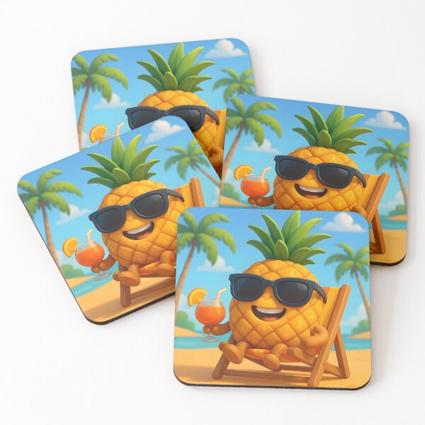 Item preview, Smiling pineapple on vacation designed and sold by Yuliik.