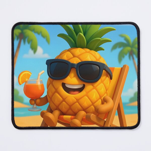 Item preview, Smiling pineapple on vacation designed and sold by Yuliik.