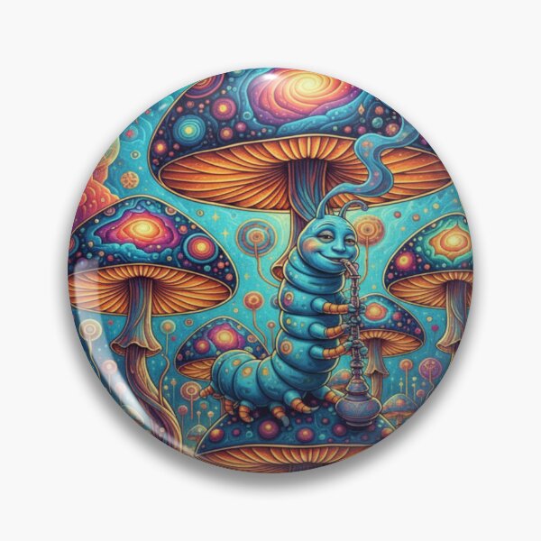Item preview, Psychedelic Caterpillar on Cosmic Mushrooms designed and sold by Studio-DeLuz.