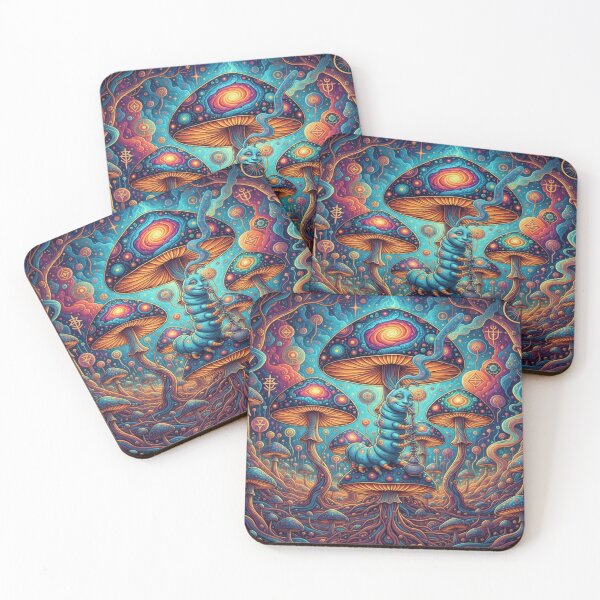 Item preview, Psychedelic Caterpillar on Cosmic Mushrooms designed and sold by Studio-DeLuz.