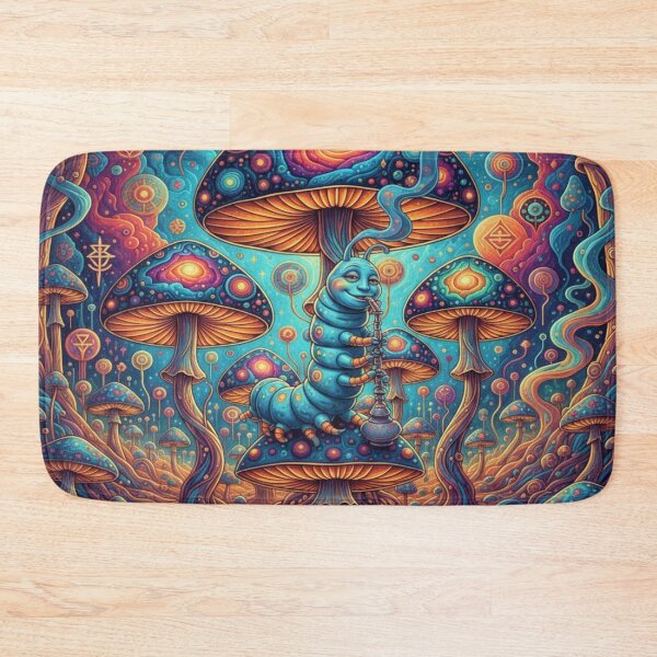 Item preview, Psychedelic Caterpillar on Cosmic Mushrooms designed and sold by Studio-DeLuz.