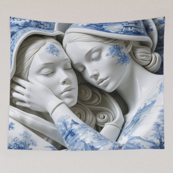 Item preview, Willow-Patterned Mannequin Sapphic Lovers #1 designed and sold by NickWhittleArt.