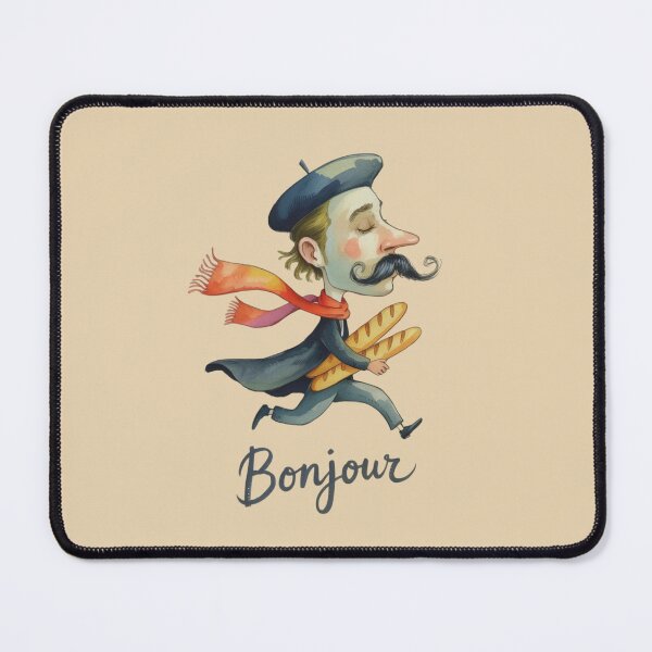 Item preview, a stylized French character 'bonjour' designed and sold by 123ks.