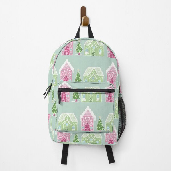 Item preview, Pastel Gingerbread Houses with Christmas tree designed and sold by AureliaDesignStudio.