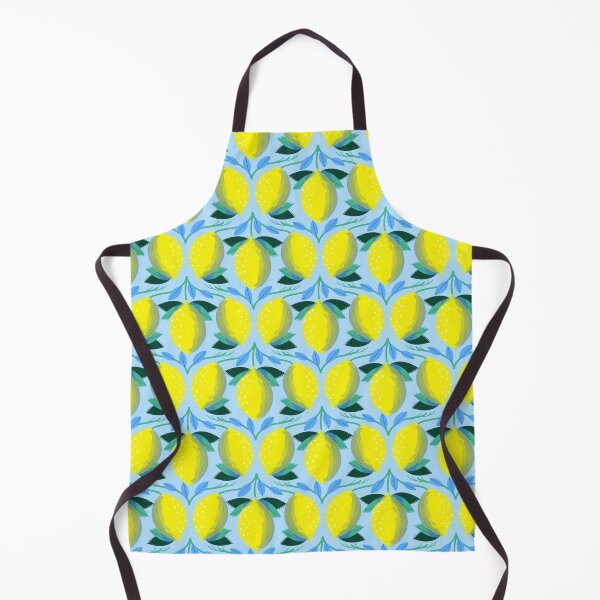 Item preview, ANNA’S APRON LOVELY LEMONS BLUE designed and sold by Marni Scofidio Desi9ns.