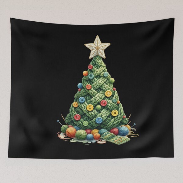 Item preview, Cozy Knit Yarn Christmas Tree | Holiday Crafter & Knitting Lover Gift designed and sold by Design_Your_Day.