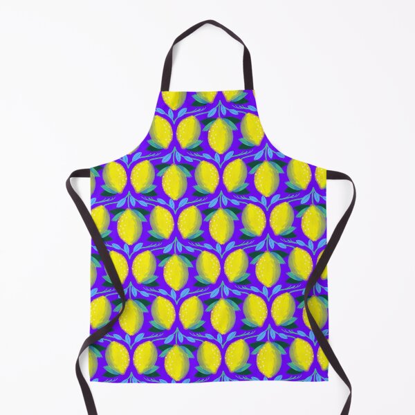 Item preview, ANNA’S APRON LOVELY LEMONS PURPLE designed and sold by Marni Scofidio Desi9ns.