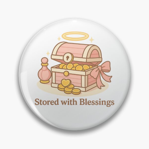 Item preview, Divine Deposit Box Sticker | Stored With Blessings | Feminine Wealth Manifestation | Pastel Spiritual Treasure Chest designed and sold by HerDreamCodes.