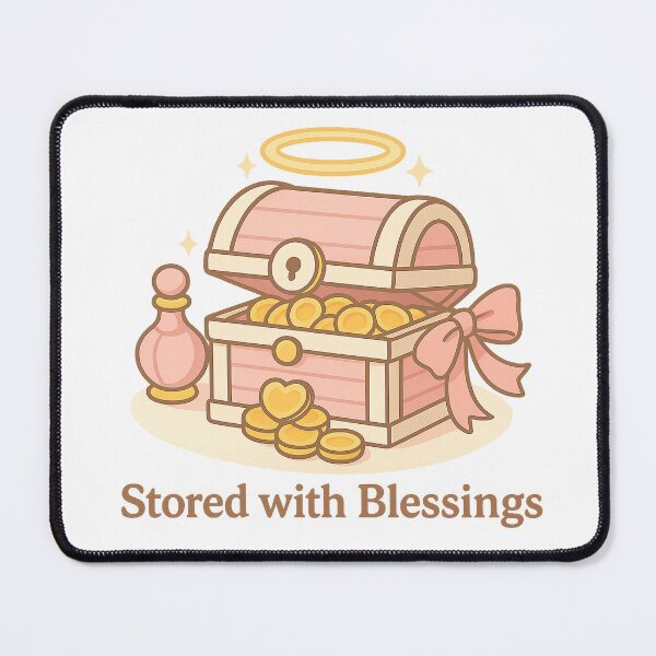 Item preview, Divine Deposit Box Sticker | Stored With Blessings | Feminine Wealth Manifestation | Pastel Spiritual Treasure Chest designed and sold by HerDreamCodes.