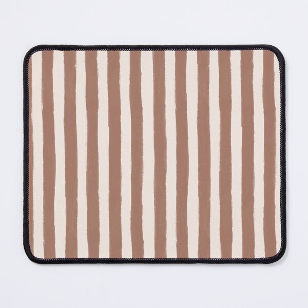Item preview, Painterly rough edged textured narrow cream and mocha mousse brown vertical stripes  designed and sold by PrettywithColor.
