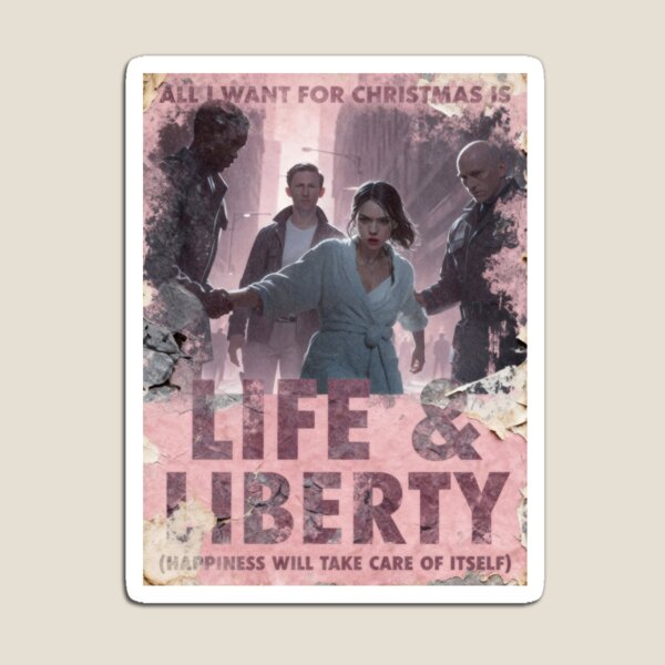 Item preview, All I Want for Christmas Is Life & Liberty — Feminist Protest Poster (Pink Edition) designed and sold by Monkey Chéri Studio.