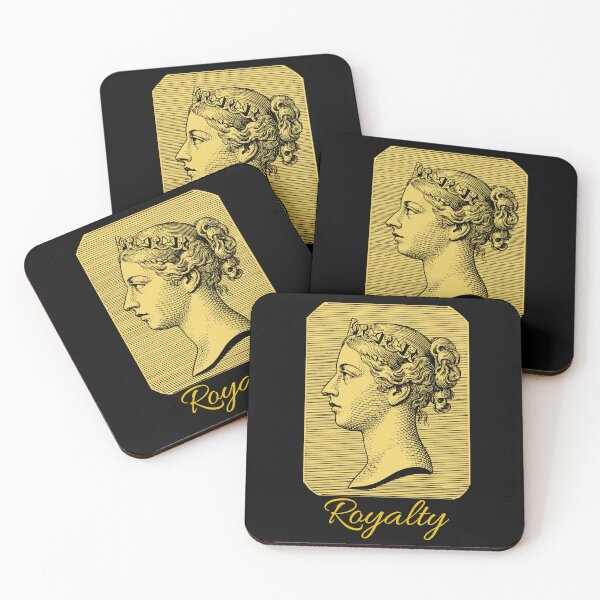 Item preview, Royalty Queen Victoria Profile Digital Sketch - Script Typography Light Ink for Dark Apparel designed and sold by RPrintPulse.
