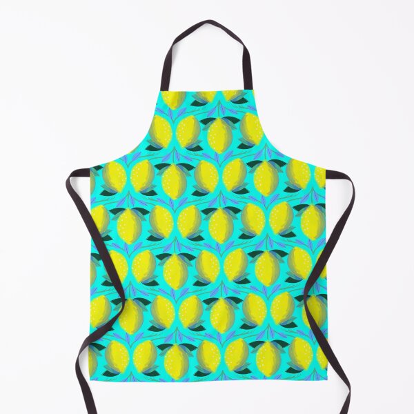 Item preview, ANNA’S APRON LOVELY LEMONS TURQUOISE designed and sold by Marni Scofidio Desi9ns.