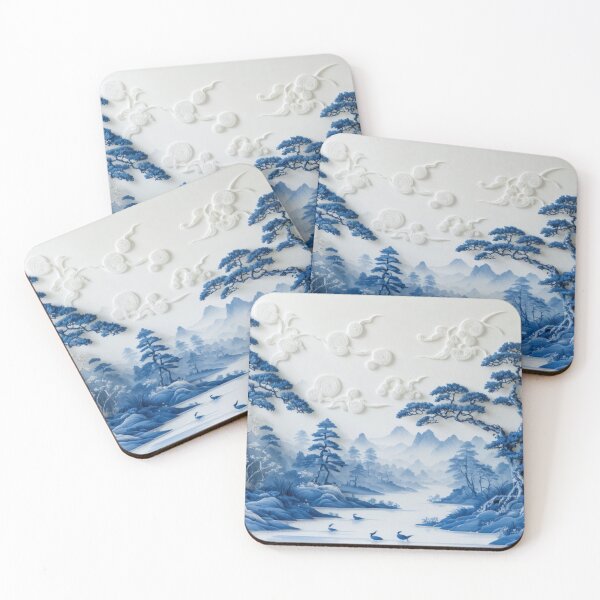 Item preview, Willow Pattern 3D-effect Landscape Japanese Inspired designed and sold by NickWhittleArt.
