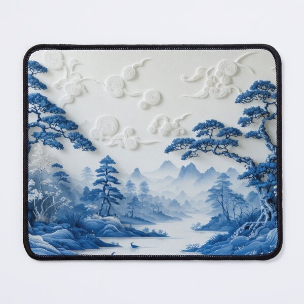 Item preview, Willow Pattern 3D-effect Landscape Japanese Inspired designed and sold by NickWhittleArt.
