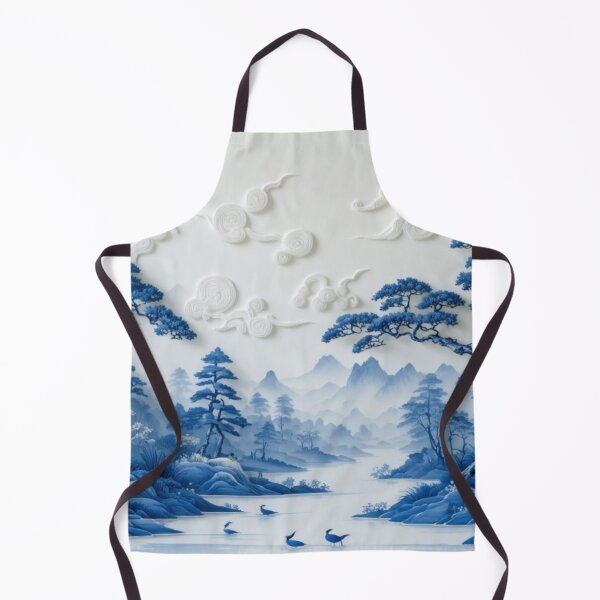 Item preview, Willow Pattern 3D-effect Landscape Japanese Inspired designed and sold by NickWhittleArt.