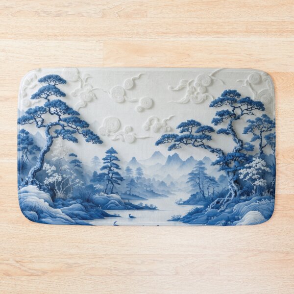 Item preview, Willow Pattern 3D-effect Landscape Japanese Inspired designed and sold by NickWhittleArt.