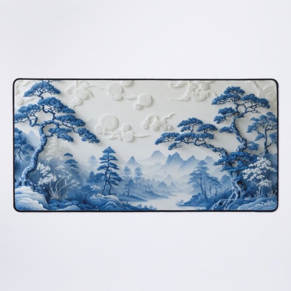 Item preview, Willow Pattern 3D-effect Landscape Japanese Inspired designed and sold by NickWhittleArt.