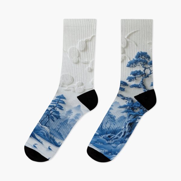Item preview, Willow Pattern 3D-effect Landscape Japanese Inspired designed and sold by NickWhittleArt.