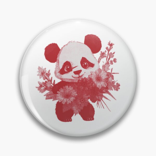 Item preview, Cute Baby Panda Holding Flowers designed and sold by kinpirks.