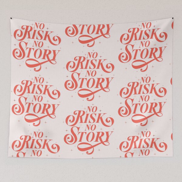 Item preview, No risk. No Story. Hand lettering. Motivational saying. Vintage. designed and sold by Sandra Brezina.