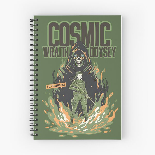 Item preview, Cosmic Wraith Odyssey - Sci-Fi Horror Saga Retro Poster designed and sold by AwesomeBeyondLimits.